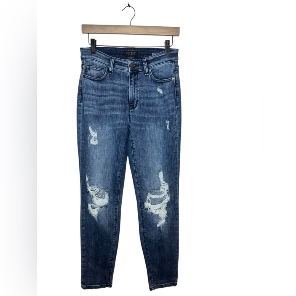 Judy Blue High Rise Distressed Boyfriend Fit Jeans Size 27